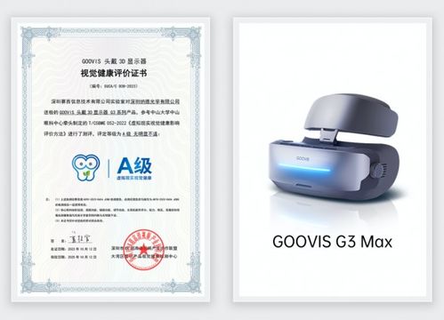 喜讯 goovis g3 max获颁虚拟现实视觉健康评价a级证书
